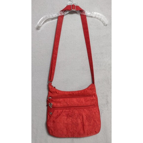 Travelon Anti Theft Crossbody Bag Red Nylon Multi-Zip Organizer Purse - EUC! - Picture 1 of 15